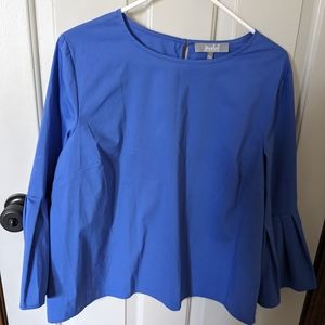 📦Bundle for $5! Marled L women's blue pleated bell sleeve blouse NWOT